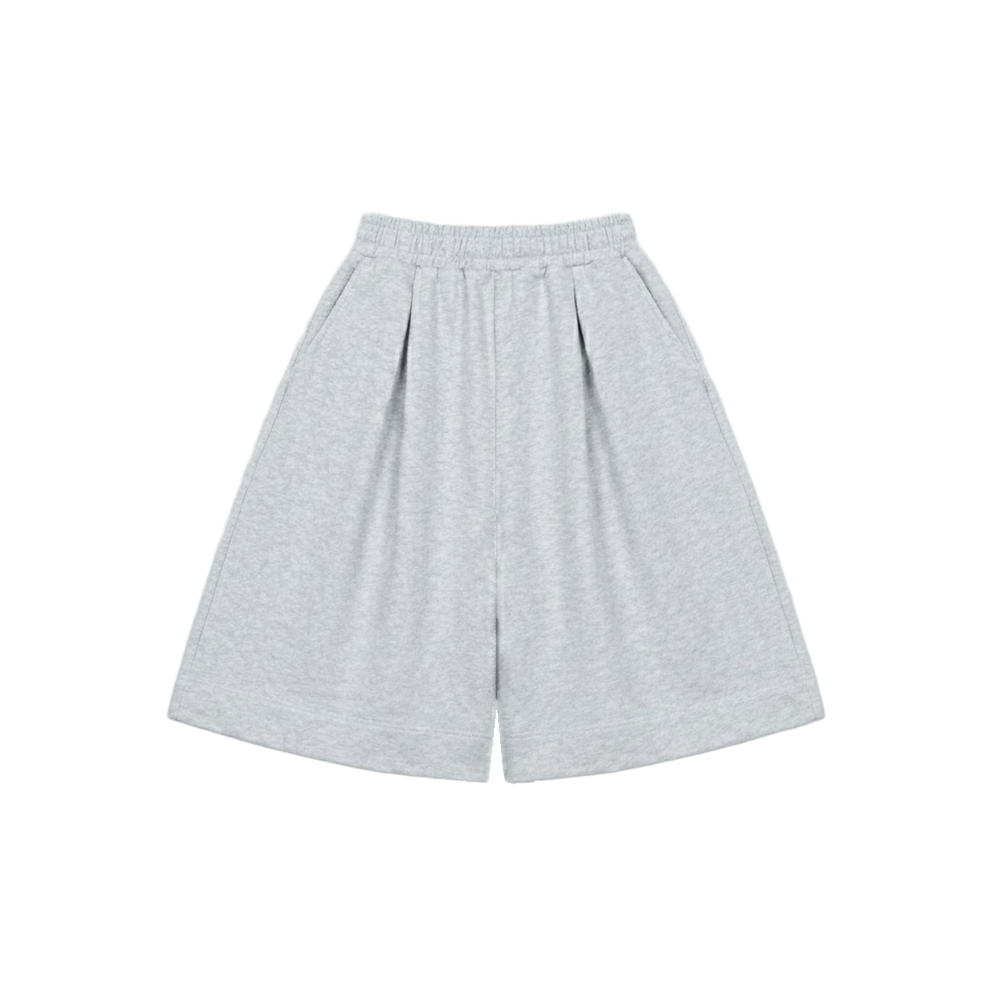 [ Hans ] Double Pleated Terry Short / Ash Marle