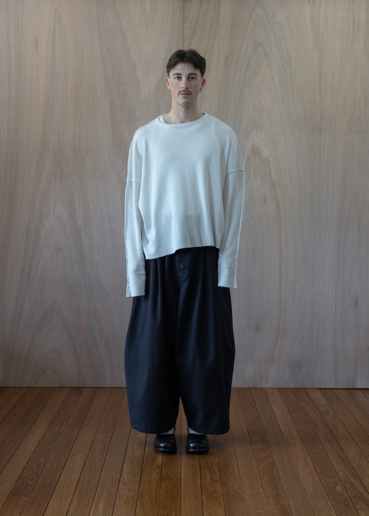 [ Jill ] Waffle Knit T-shirt / Milk