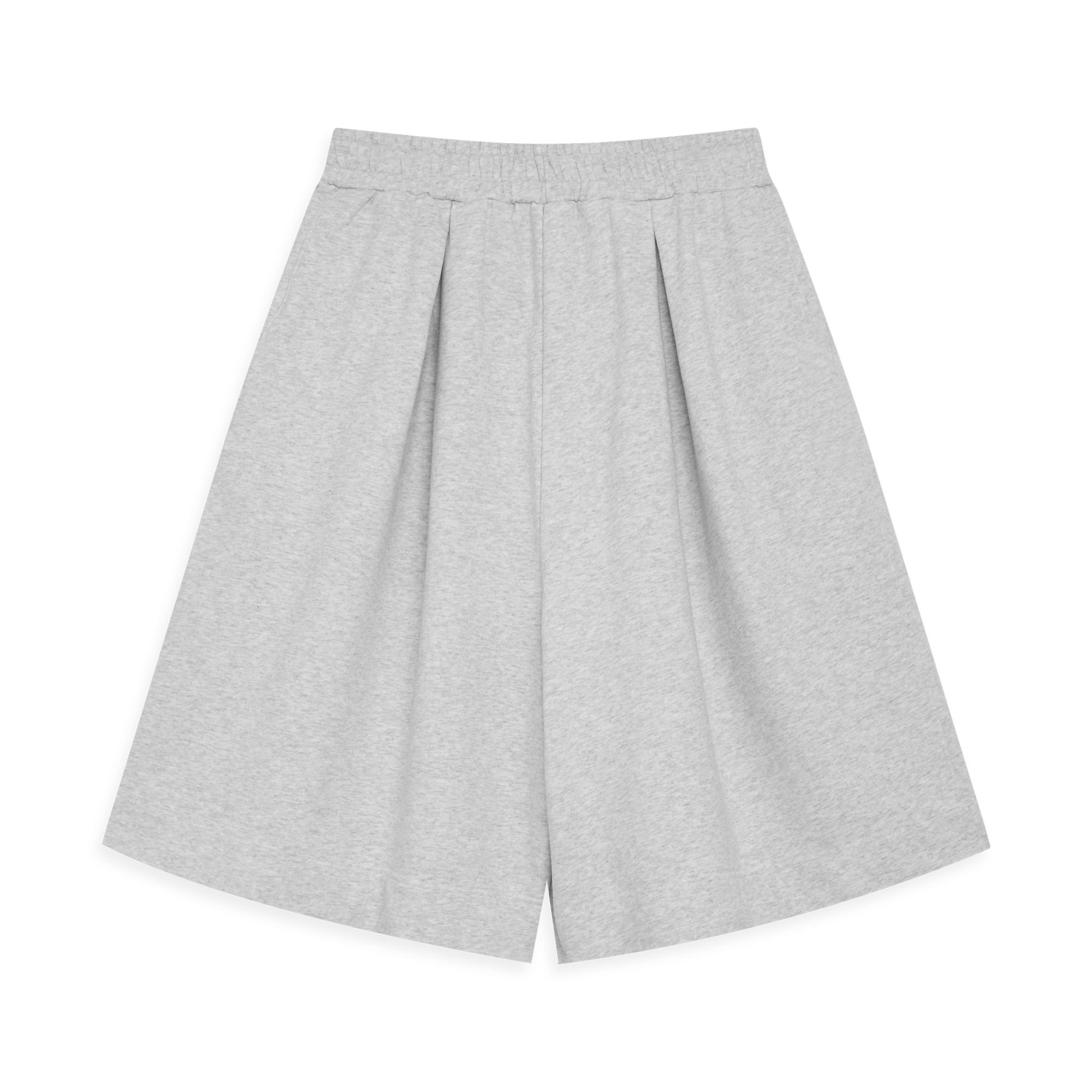 [ Hans ] Double Pleated Cotton Short / Ash Marle