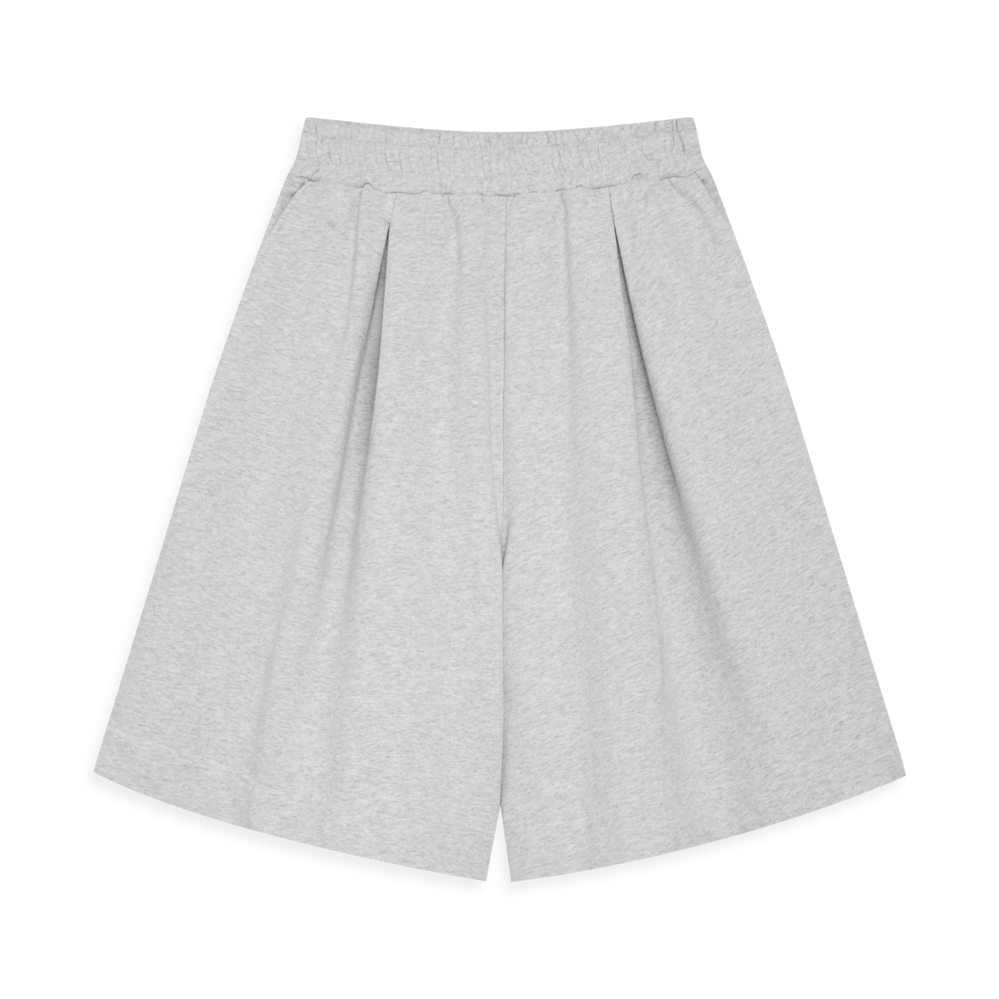 [ Hans ] Double Pleated Cotton Short / Ash Marle