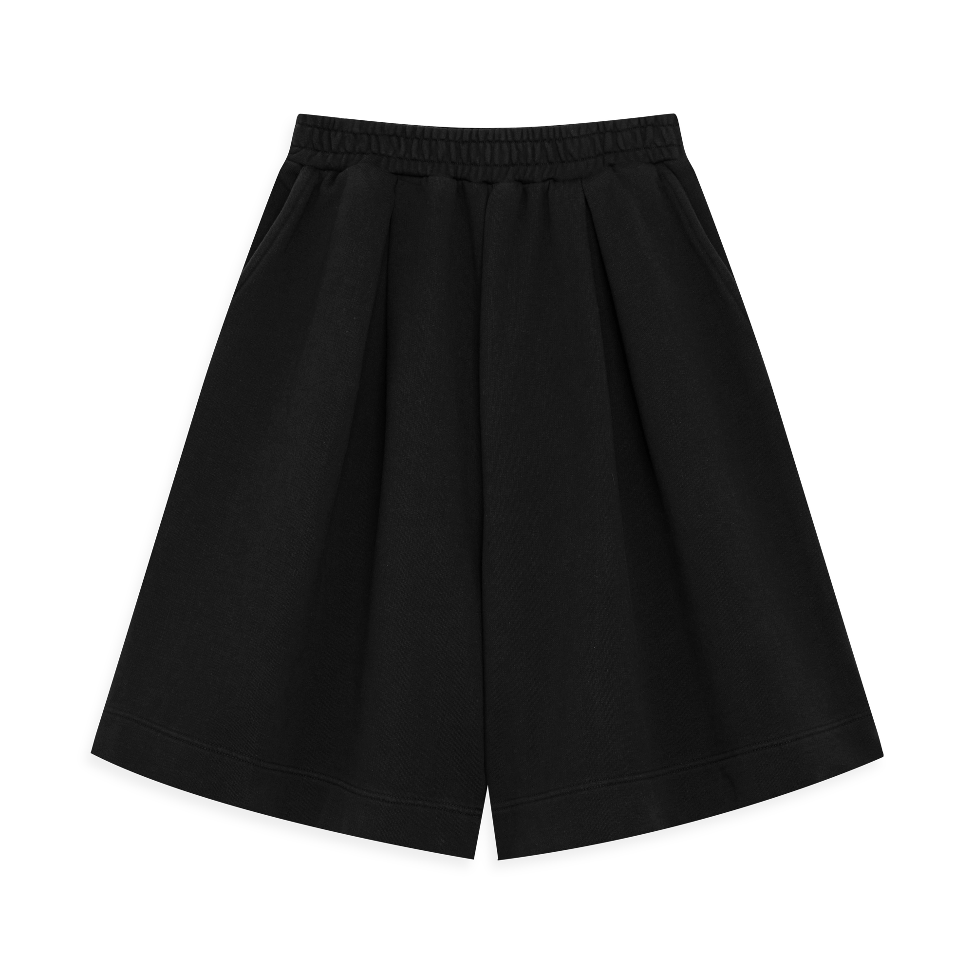 [ Hans ] Double Pleated Cotton Short / Onyx