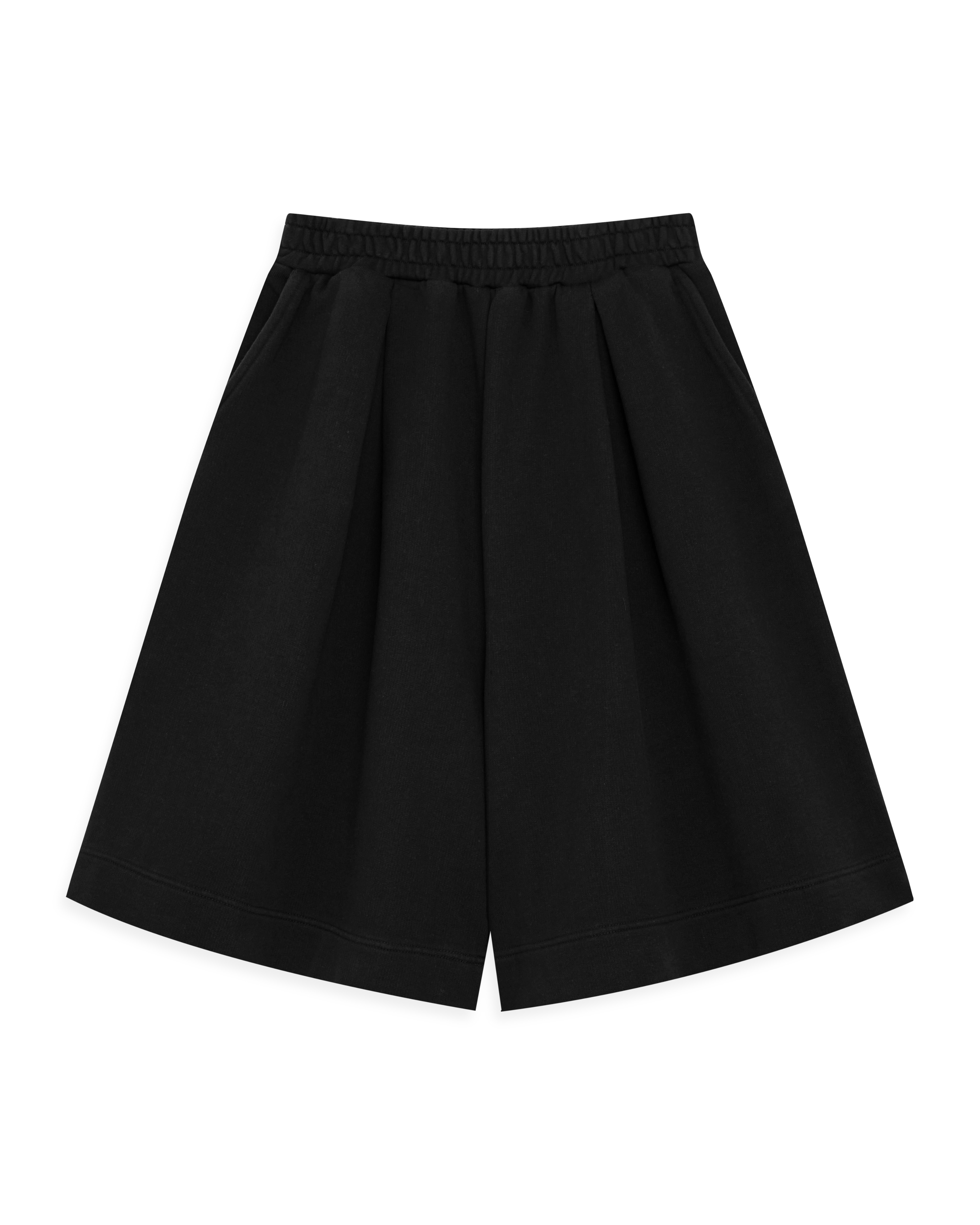 [ Hans ] Double Pleated Cotton Short / Onyx