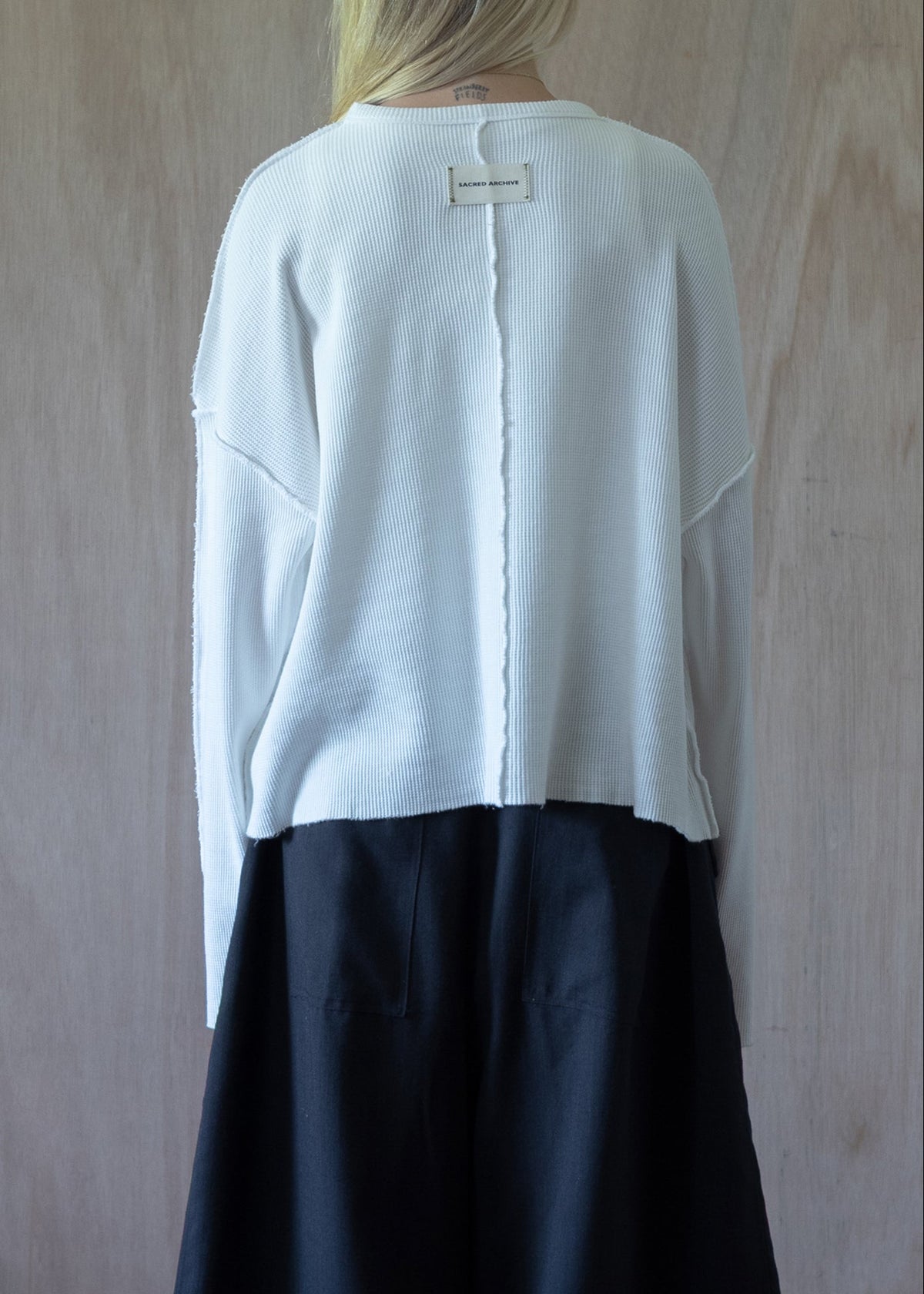 [ Jill ] Waffle Knit T-shirt / Milk